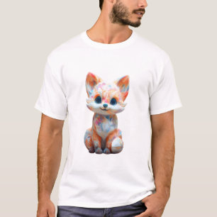 Swirly Colourful Artistic Psychedelic Fox Men T-Shirt