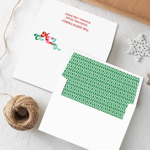 Swirly Colourful Font Merry Christmas Envelope
