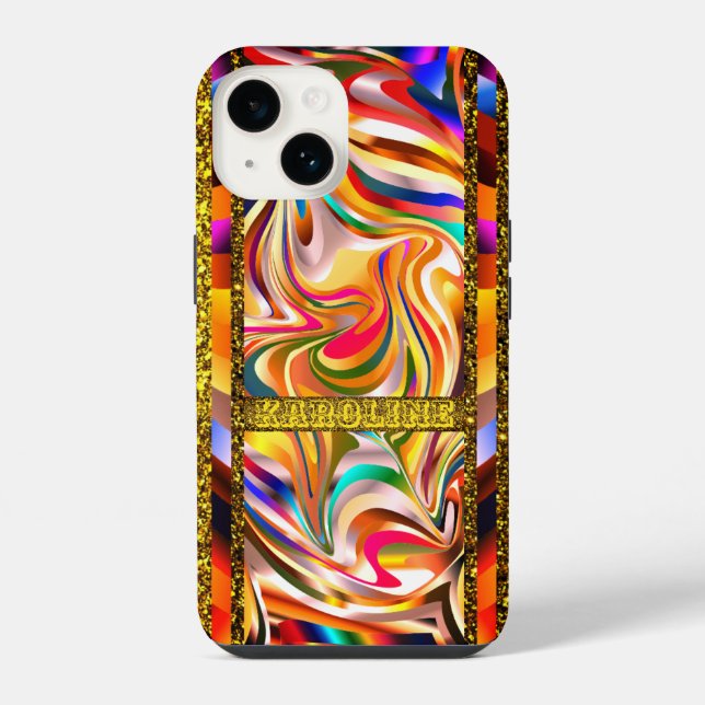 Swirly Colours iPhone Case (Back)