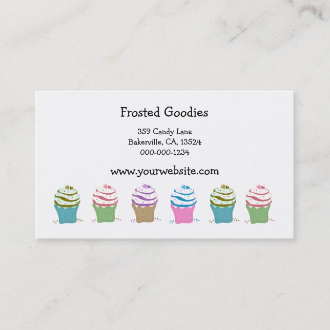 Swirly Cupcakes Business Card (Front)