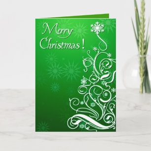 Swirly Curly Christmas Tree Holiday Card