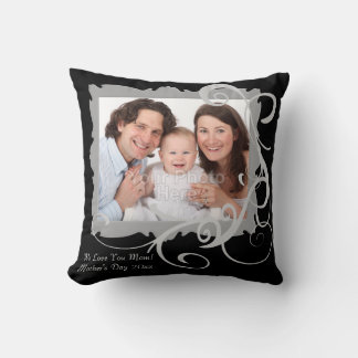 Swirly Custom Photo Mother's Day Pillow