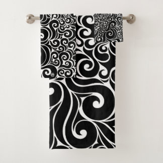 Swirly Design Bath Towel Set