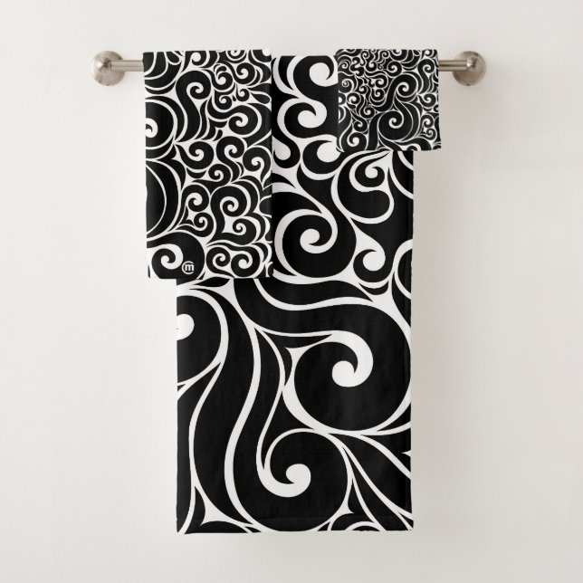 Swirly Design Bath Towel Set (Insitu)