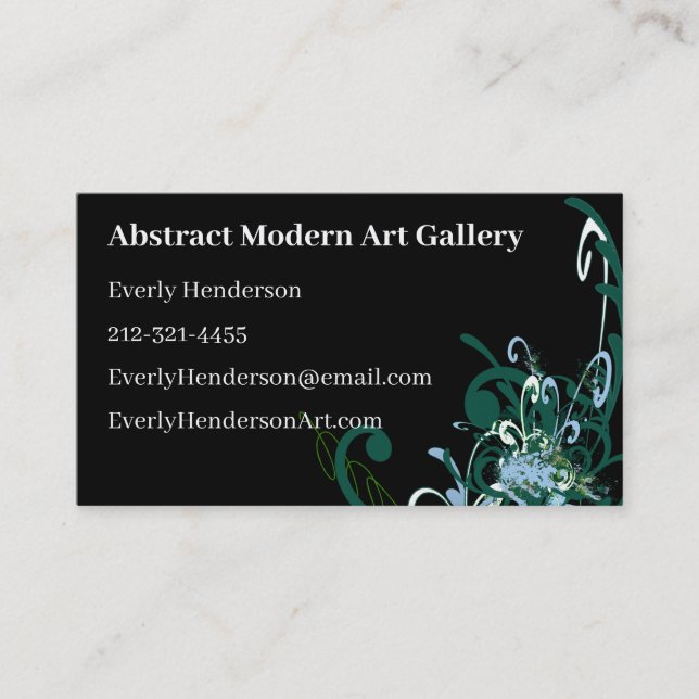 Swirly Distressed Paint Splats - Customised Business Card (Front)
