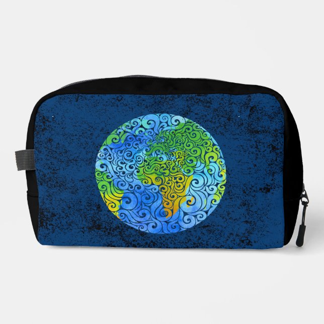 Swirly Earth  Dopp Kit (Front)
