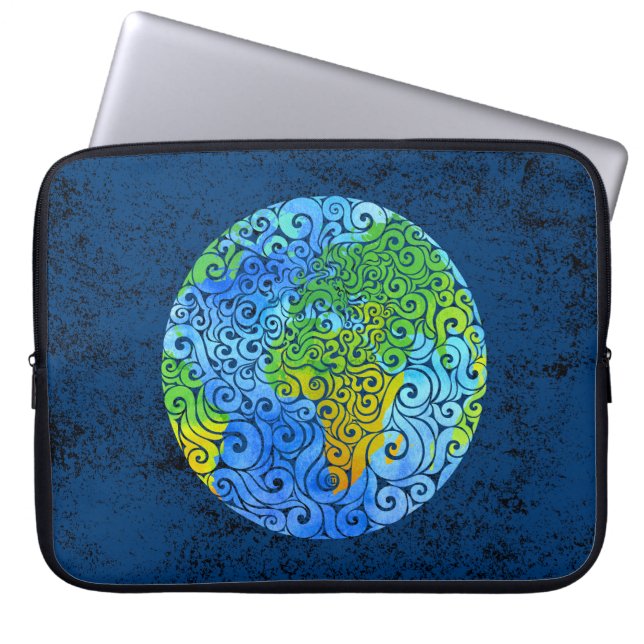Swirly Earth  Laptop Sleeve (Front)