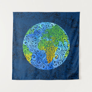 Swirly Earth Tapestry