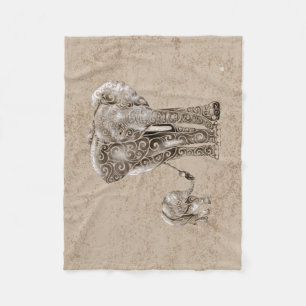 Swirly Elephant Family Fleece Blanket