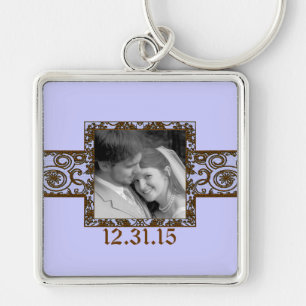 Swirly Floral Wedding Keychain