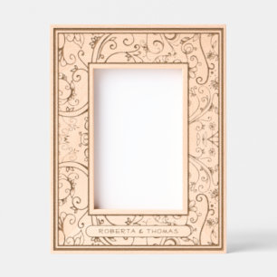 Swirly Flourish All Over Design with Names 4x6P Etched Frames