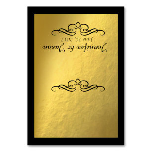 Swirly Flourish Place Cards without lines   gold