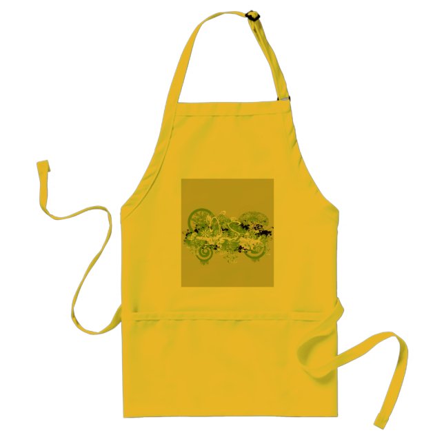 Swirly Flower Design Standard Apron (Front)