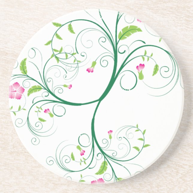Swirly Flowers Coaster (Front)