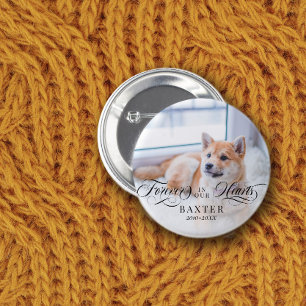 Swirly Forever In Our Hearts Pet Photo 6 Cm Round Badge
