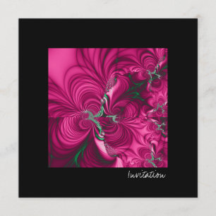 Swirly · Fractal Art · Pink & Green Invitation