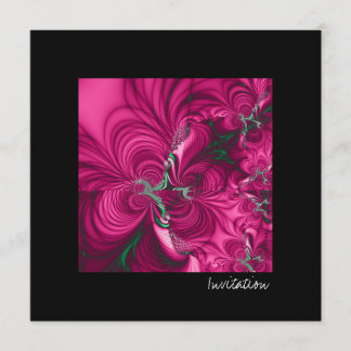 Swirly · Fractal Art · Pink & Green Invitation