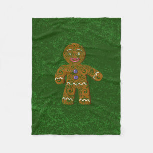 Swirly Gingerbread Cookie Fleece Blanket