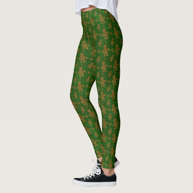 Swirly Gingerbread Cookie Leggings (Left)
