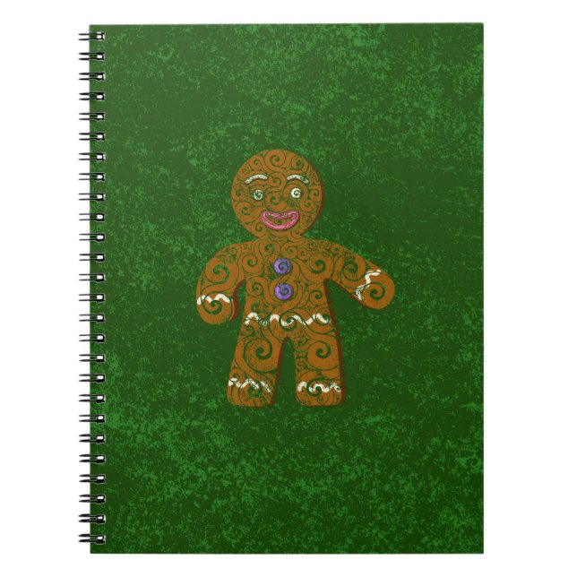 Swirly Gingerbread Cookie Notebook (Front)