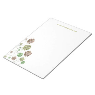 Swirly Girly Modern Flower Designer Business Pad