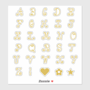 Swirly Gold Font Alphabet Initial Monogram Letters