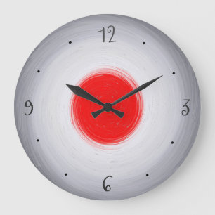 Swirly Grey/White with Red Centre>Wall Clock