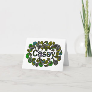 Swirly Happy Easter for Casey Holiday Card