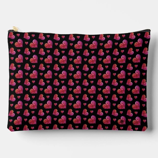 Swirly Heart Accessory Pouch (Front)
