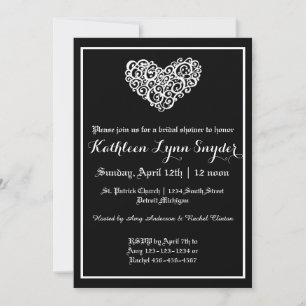 Swirly Heart Wedding - Bridal Shower Invitation