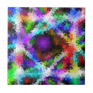 Swirly Iridescent Chrome Five Tile