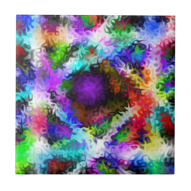 Swirly Iridescent Chrome Five Tile (Front)