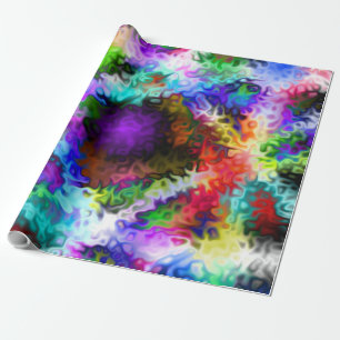 Swirly Iridescent chrome five Wrapping Paper