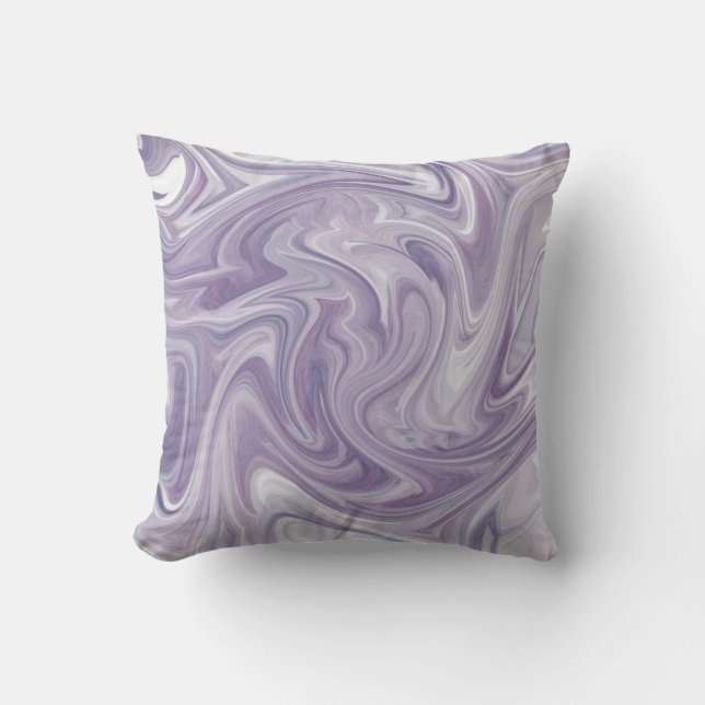 Swirly Lavender Abstract Cushion (Front)