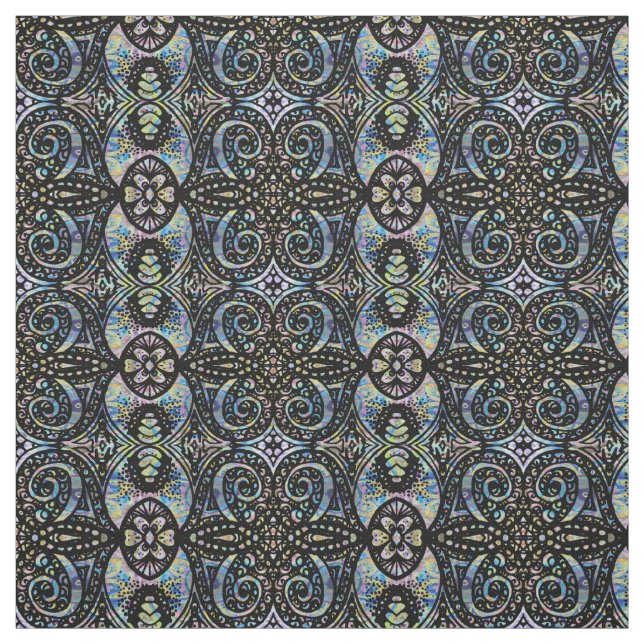 Swirly Layered Floral Pattern Fabric (Swatch)