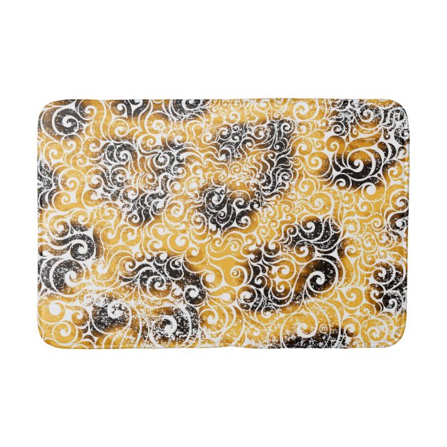Swirly Leopard Pattern Bath Mat (Front)