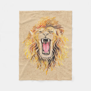 Swirly Lion Fleece Blanket