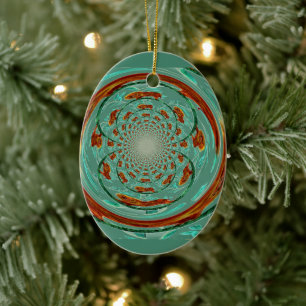 Swirly Lions Wildlife Pattern Ceramic Tree Decoration