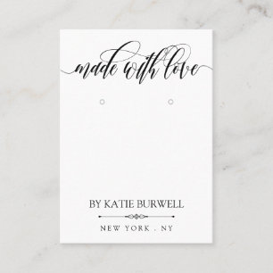 Swirly Made With Love Earring Display Business Card