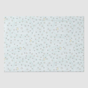Swirly Mint Stars & Moons Tissue Paper