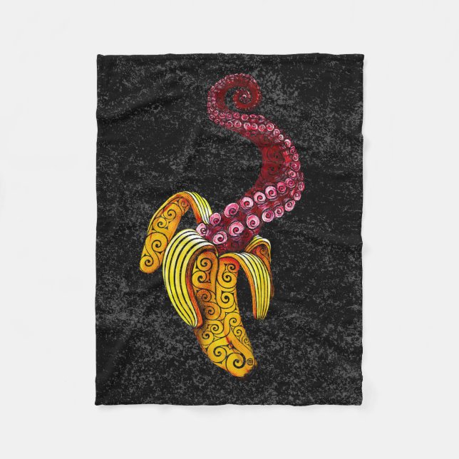 Swirly Mutant-Banana  Fleece Blanket (Front)