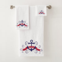 Swirly Nautical boat anchor monogram