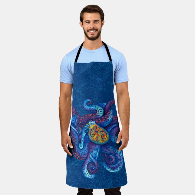 Swirly Octopus  Apron (Worn)