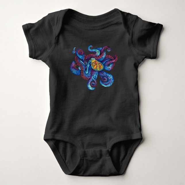 Swirly Octopus  Baby Bodysuit (Front)