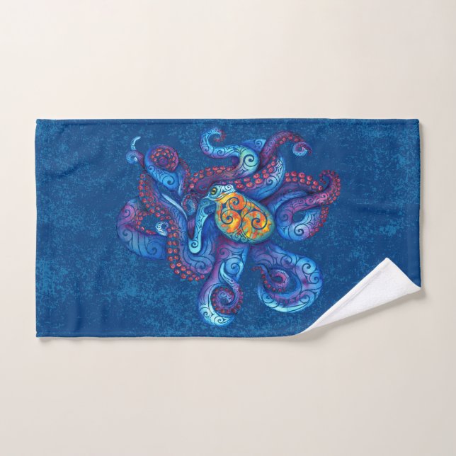 Swirly Octopus  Hand Towel (Hand Towel)