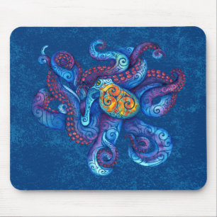 Swirly Octopus  Mouse Mat