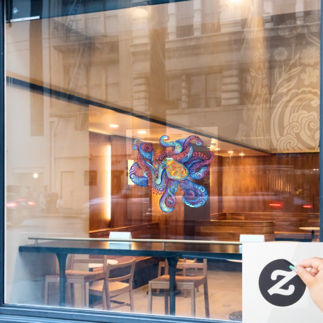 Swirly Octopus Window Cling (Cafe Window)