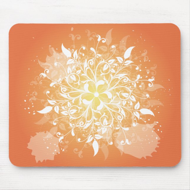 Swirly Orange Mouse Mat (Front)