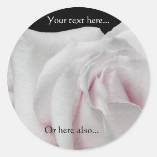 Swirly Pale White and Pink Rose Wedding Stickers