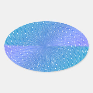 Swirly Pastel Purple Teal Abstract Pattern Oval Sticker
